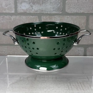 Colador colador de metal esmaltado verde de colección decoración de cocina granja retro 6,25x3,5 - Imagen 1 de 12