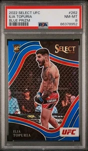 2022 Panini Select UFC Ilia Topuria RC Rookie Octagonside SSP Blue Prizm PSA 8 - Bild 1 von 2