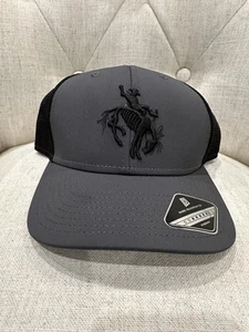 GARY ALLAN SKELETON COWBOY SNAPBACK TRUCKER HAT CAP GRAY Black Concert Music NEW - Picture 1 of 4