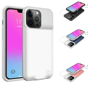 Battery Charger Case Power Bank Cover For iPhone 13 14 15 16 Pro Max 12 Pro - Picture 1 of 14