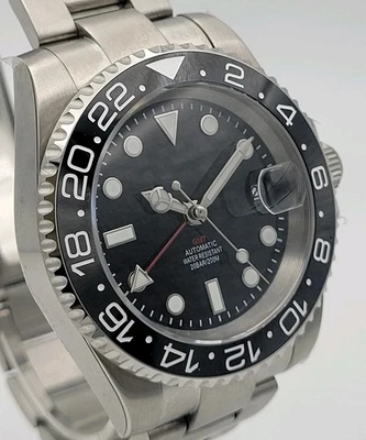 Reloj Hombre Personalizado 40mm Negro Buzos 'Sub' NH34 Seiko TMI Movimiento Automático 10atm GMT  Foto 1 de 4