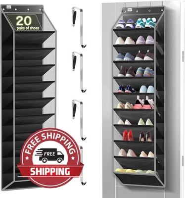 Organizador de puerta 10 niveles, colgante resistente para zapatos, color negro Foto 1 de 4
