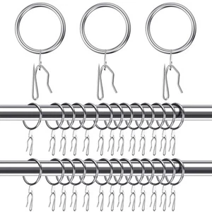 100 Set 1.26 Inch Metal Curtain Rings with Eyelets Curtain Hooks for Drapes a... - Picture 1 of 6