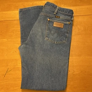 Jeans Wrangler vintage para hombre talla 35X32 real 33X31 hechos en EE. UU. 13MWZ vaquero - Imagen 1 de 16