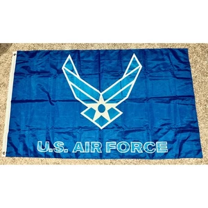 US Air Force Flagge Emblem blau weiß ÖSEN robustes Polyester - Bild 1 von 6