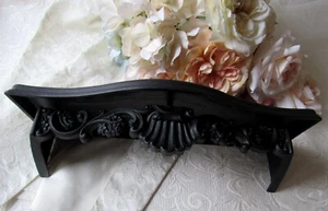 Black Home Decor,Matte Black,Ornate Wall Shelf,15.5" L,Homco,Victorian,Goth,VTG - Picture 1 of 17