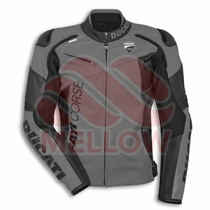 Ducati Corse C6 grau Motorrad Rennlederjacke Herren & Damen alle Größen - Bild 1 von 5