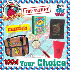Wendy's 1994 DONDE In The World Carmen Sandiego Top Secret Espía TU Juguete ELECCIÓN - Imagen 1 de 19