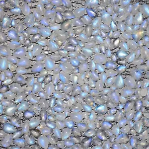 Natural Rainbow Moonstone Pear 5x7 to 12x16 mm Cabochon Loose Gemstone Lot - Picture 1 of 6