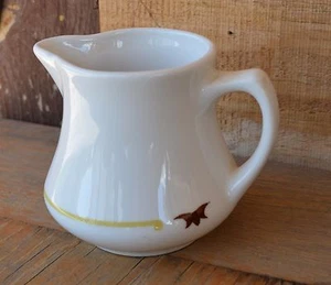 Vintage Homer Laughlin Best China White Creamer Chartreuse Green Yellow & Brown - Picture 1 of 12