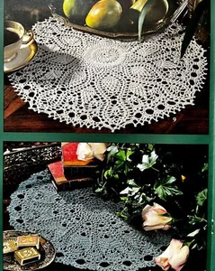 Exquisite Lacy Pineapple Doilies South Maid Crochet Pattern Book 10 Designs Oval - Picture 1 of 6