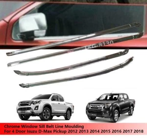 4 Door Chrome Window Sill Line Fit Isuzu D-Max Dmax 2012 - 2018 2019 - Picture 1 of 4