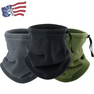 Neck Warmer Fleece Windproof Neck Gaiter Snood for Men Women Face Tube Scarf - Picture 1 of 18