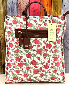 Radley Roses Responsible Chalk Fabric Backpack Bag Medium New