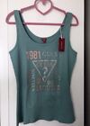 Guess logo Green Tank top size L New with tags