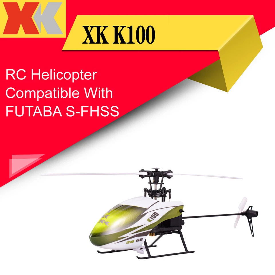 Wltoys XK K100 6CH 3D 6G System RC Toy Coreless Motor RC Helicopter BNF - Image 1 of 4
