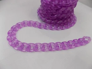 50 CM CATENA POLIESTERE EFFETTO TRASPARENTE VIOLA TRACOLLE BORSE BIGIOTTERIA - Picture 1 of 1