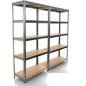 Multi Packung 2 X Schwerlast ohne Schrauben Regal Aufbewahrung 1.8m Hoch Silber - Bild 1 von 3