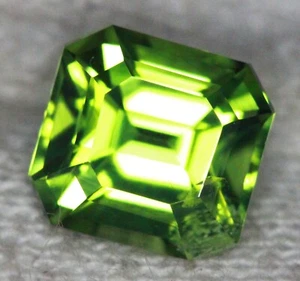 1.65 ct Green Natural Peridot Asscher Cut Gemstone @pak See video - Picture 1 of 3