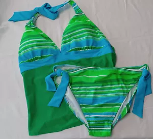 COSTUME DA BAGNO DONNA TAGLIE FORTI 2X ** TANKINI 2 PEZZI ABBIGLIAMENTO ** NUOVO CON ETICHETTE - Foto 1 di 5