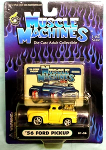 FUNLINE 1:64 MUSCLE MACHINES '56 FORD PICKUP 01-26 YELLOW ON CARD 2000 - Picture 1 of 2