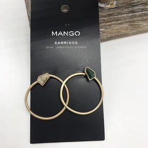 Mango Simi Precious Stones New With Tags Earrings Hooped - Picture 1 of 5