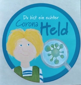 Aufkleber ⭐️ DU BIST EIN ECHTER CORONA HELD ⭐️ Rund 50mm Famile Virus  - Bild 1 von 1