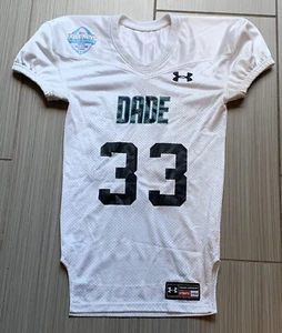 under armour Dade VS. Broward 33 Dolphins white Jersey size YS - Picture 1 of 10