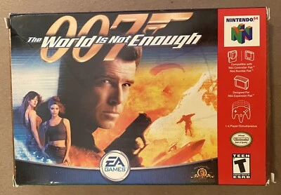N64 Bond 007 World Is Not Enough Nintendo 64 CIB w/Box & Manual Blue Cart WORKS - Image 1 of 4