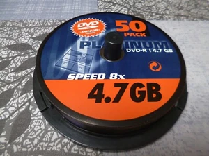 PLATINUM DVD-R Vierges Recordable 8x 4.7 Gb 14 Pièces Black Stored - Afbeelding 1 van 2
