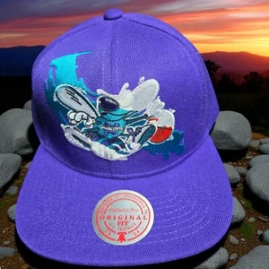 Charlotte Hornets Mitchell And Ness Purple Snapback Hat Original Fit Cap New - Picture 1 of 11