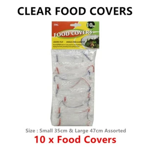 10 x Clear Plastic Elastic Food Cover Over Bowl Pan Plate Stretch Seal Wrap Kitc - Picture 1 of 1