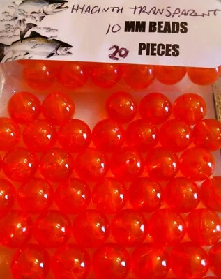 Cuentas de pesca UV trucha/salmón/cabeza de acero 10 mm 20 quilates jacinto transparente naranja Foto 1 de 3
