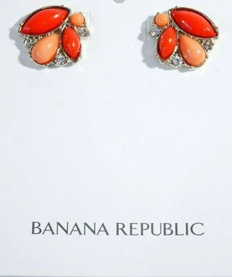 Pendientes de cristal cabujón Banana Republic naranja rojo para mujer nuevos con etiquetas 45 Foto 1 de 4