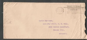 1902 cover/letter Treasury Navy Dept to Lytle Harrison Kansas City RPO/President - Picture 1 of 3