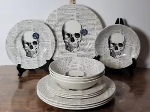 12 Pc. Victorian English Pottery by Royal Stafford Dinnerware Set "Skull Script" - Picture 1 of 8