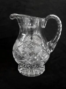 Vintage cut crystal water pitcher, 7 inches   - Picture 1 of 9