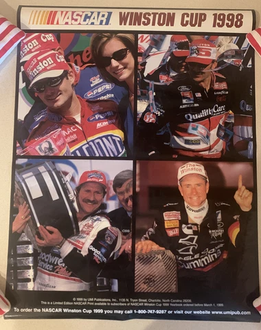 1998 Nascar Winston Cup Poster.  DALE EARNHARDT Winner Cover