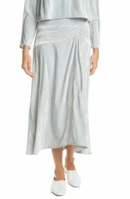 Falda Vince para mujer talla 0 vidrio marino pálido terciopelo acanalado paneles asimétricos $325 Foto 1 de 4