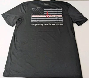 Under Armour Heat Gear T Shirt Men's M Black Graphic Supporting Healthcare - Picture 1 of 5