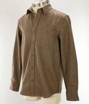 PENDLETON Mens Mocha Brown TRAIL Long Sleeve Wool Elbow Patch Shirt SMALL NWT - Image 1 of 3