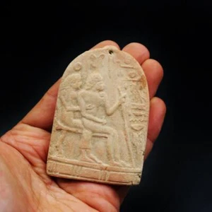 Raro Antiguo Colgante Piedra Caliza Amuleto Estatuilla del Antiguo Egipto... GRANDE - Imagen 1 de 5