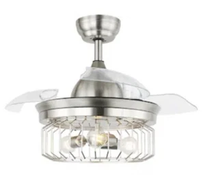 Bella Depot Retractable Fan 42-in Silver Color-changing Indoor Cage Ceiling Fan - Picture 1 of 2