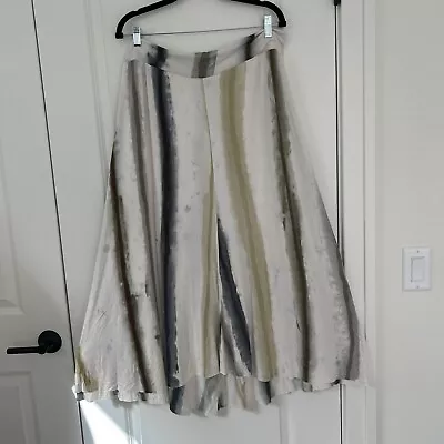 Linda ARTE DE PANO tamanho 1X arte tingida à mão para usar saia longa bainha Hi Lo - Imagem 1 de 4