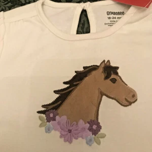 NUEVO CON ETIQUETAS Gymboree vaqueras en el corazón caballo camisa top 18-24 m vacaciones pascua - Imagen 1 de 3