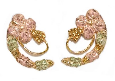 Black Hills Gold 10K Landstrom’s Large Flower Leaves Earrings - Image 1 of 4