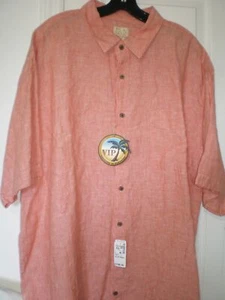 $109 NEW Jos A Bank VIP Vacation in Paradise Linen Peach Shirt Mens 2XL XXL - Picture 1 of 4