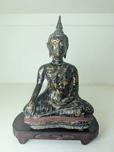Antique, Thai, Siam, Burmese, Rattanakosin, Gilt, Bronze, Buddha, Statue, Figure - Picture 1 of 7