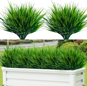 20Pcs Artificial Outdoor Plants, Fake Wheat Grass Greenery Shrubs UV Resistant F - Picture 1 of 6