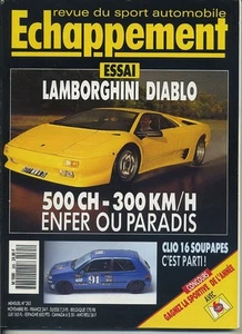 ECHAPPEMENT n°265 11/1990 LAMBORGHINI DIABLO CLIO 16S coupe - Foto 1 di 1